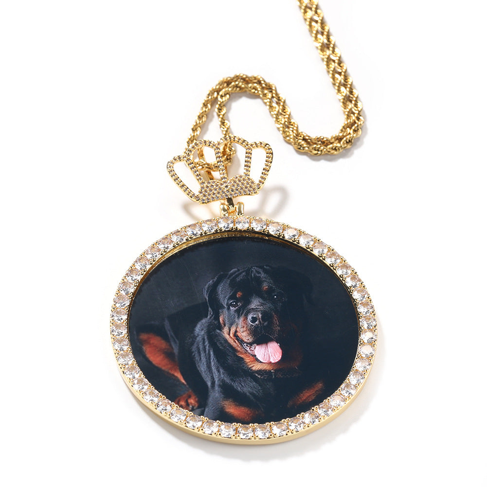 Hip Hop XL large round DIY pendant necklace - MERGE.DAY.1.FREESTYLE