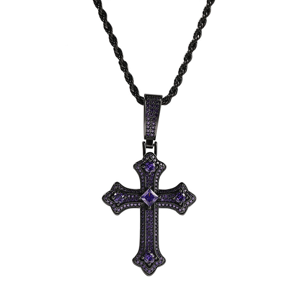 Hip-hop cross-shaped diamond Cubic Zirconia necklace - MERGE.DAY.1.FREESTYLE