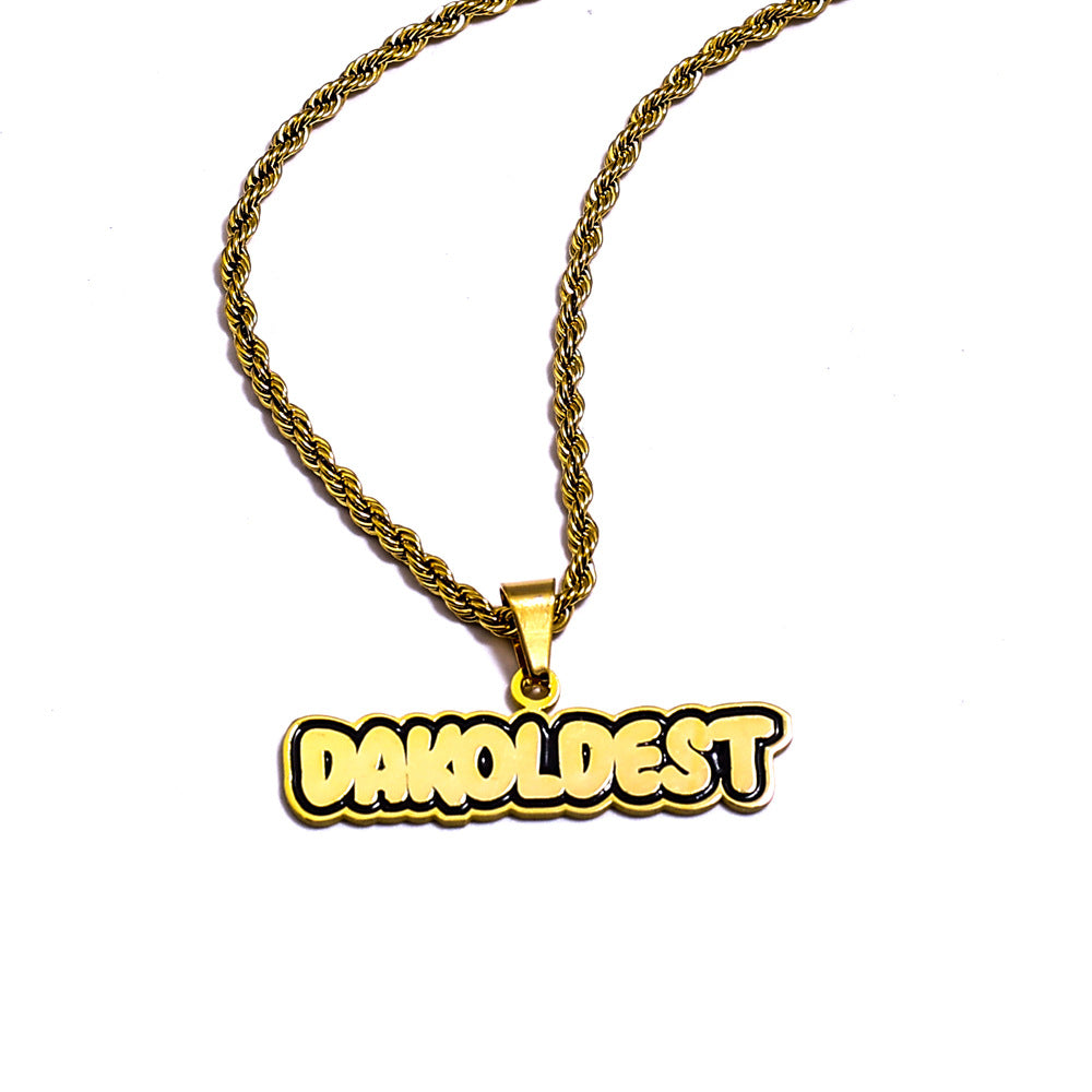 Customized vintage French ins enamel letter pendant - MERGE.DAY.1.FREESTYLE