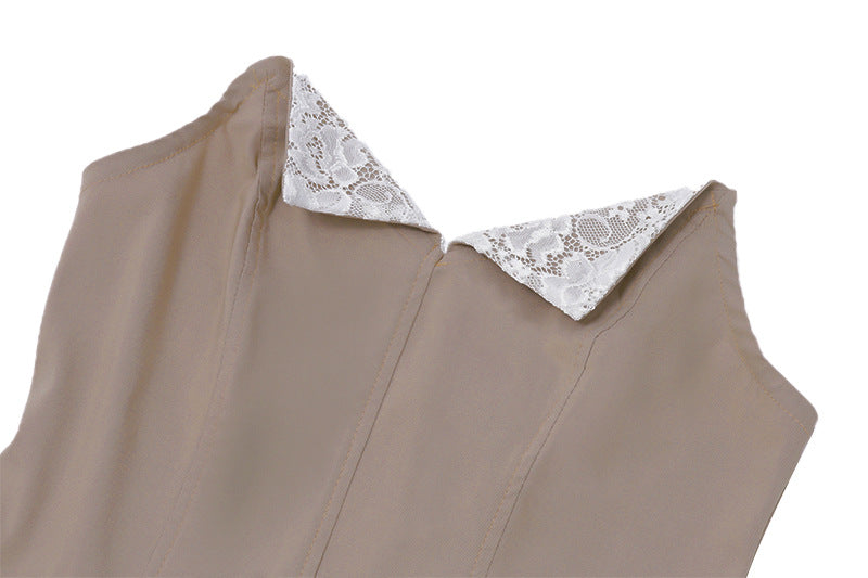 Sweet and spicy style V-neck low-cut slim A-line skirt - MERGE.DAY.1.FREESTYLE