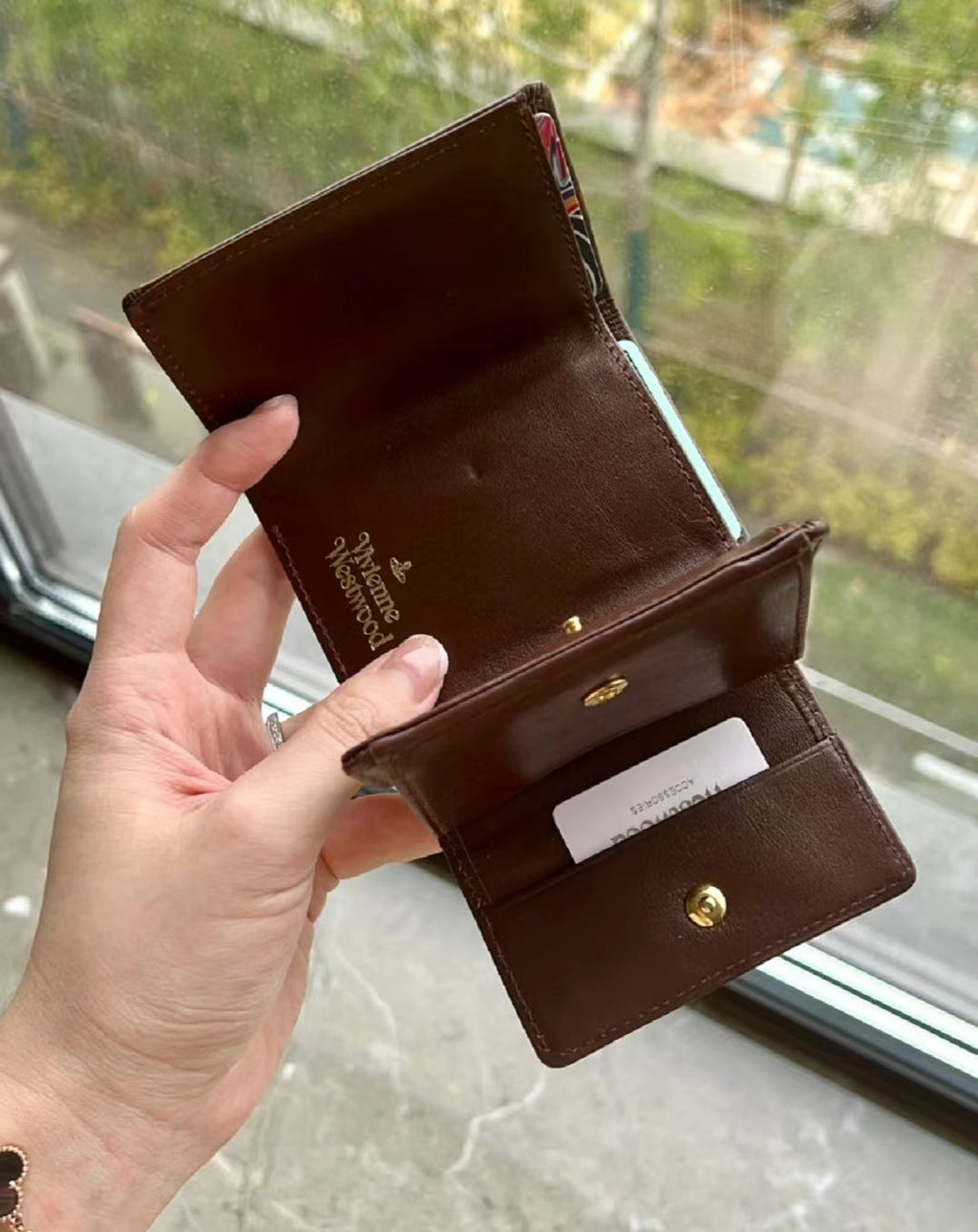 Trifold card holder cowhide card holder wallet solid color long - MERGE.DAY.1.FREESTYLE