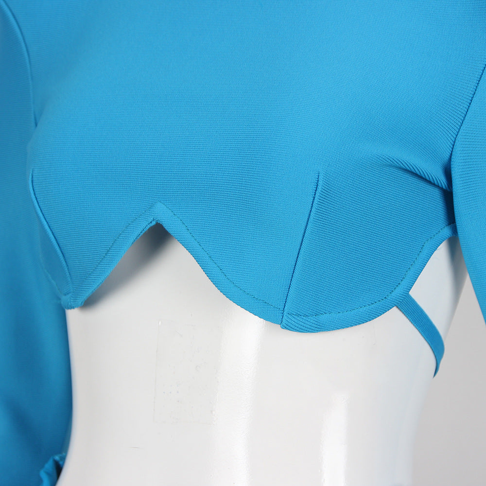 Commuting temperament feather long-sleeved dress French dress - MERGE.DAY.1.FREESTYLE