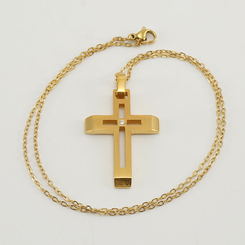 Fashionable and simple hollow diamond cross necklace - MERGE.DAY.1.FREESTYLE