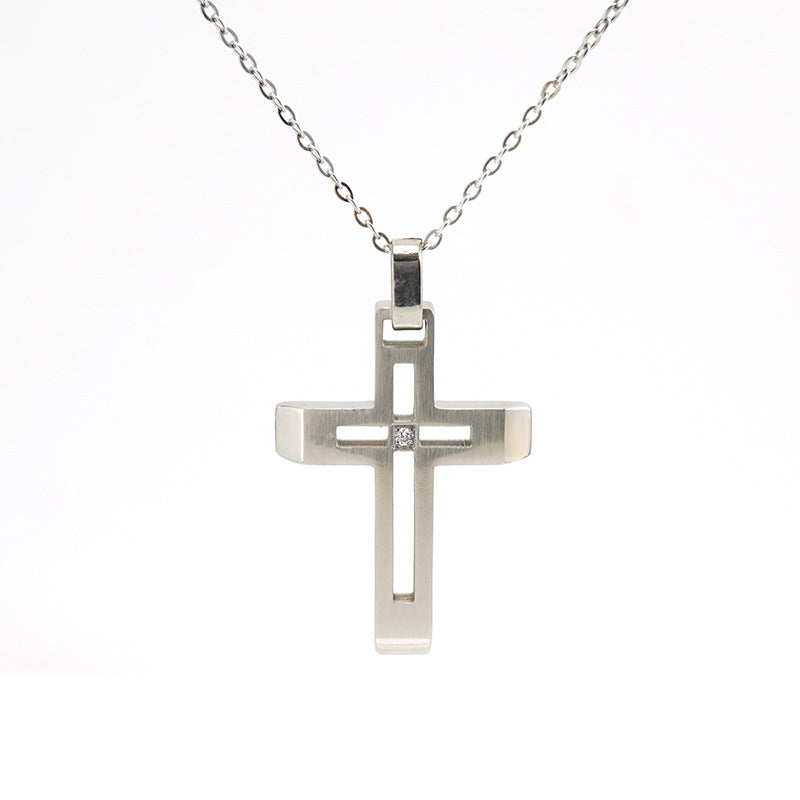 Fashionable and simple hollow diamond cross necklace - MERGE.DAY.1.FREESTYLE