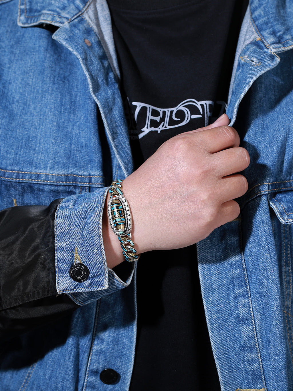 six-word mantra nine-eye dzi bracelet - MERGE.DAY.1.FREESTYLE