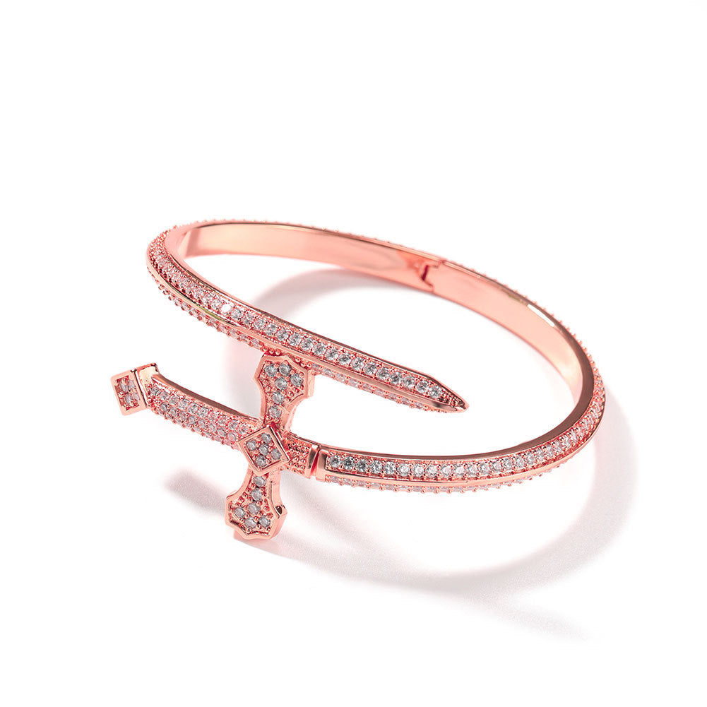 Hip-hop full-diamond justice sword bracelet inlaid with zircon - MERGE.DAY.1.FREESTYLE