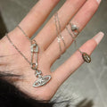Saturn pin necklace women's paper clip clavicle chain - MERGE.DAY.1.FREESTYLE