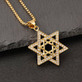 star of david necklace diamond-studded double-layer necklace - MERGE.DAY.1.FREESTYLE