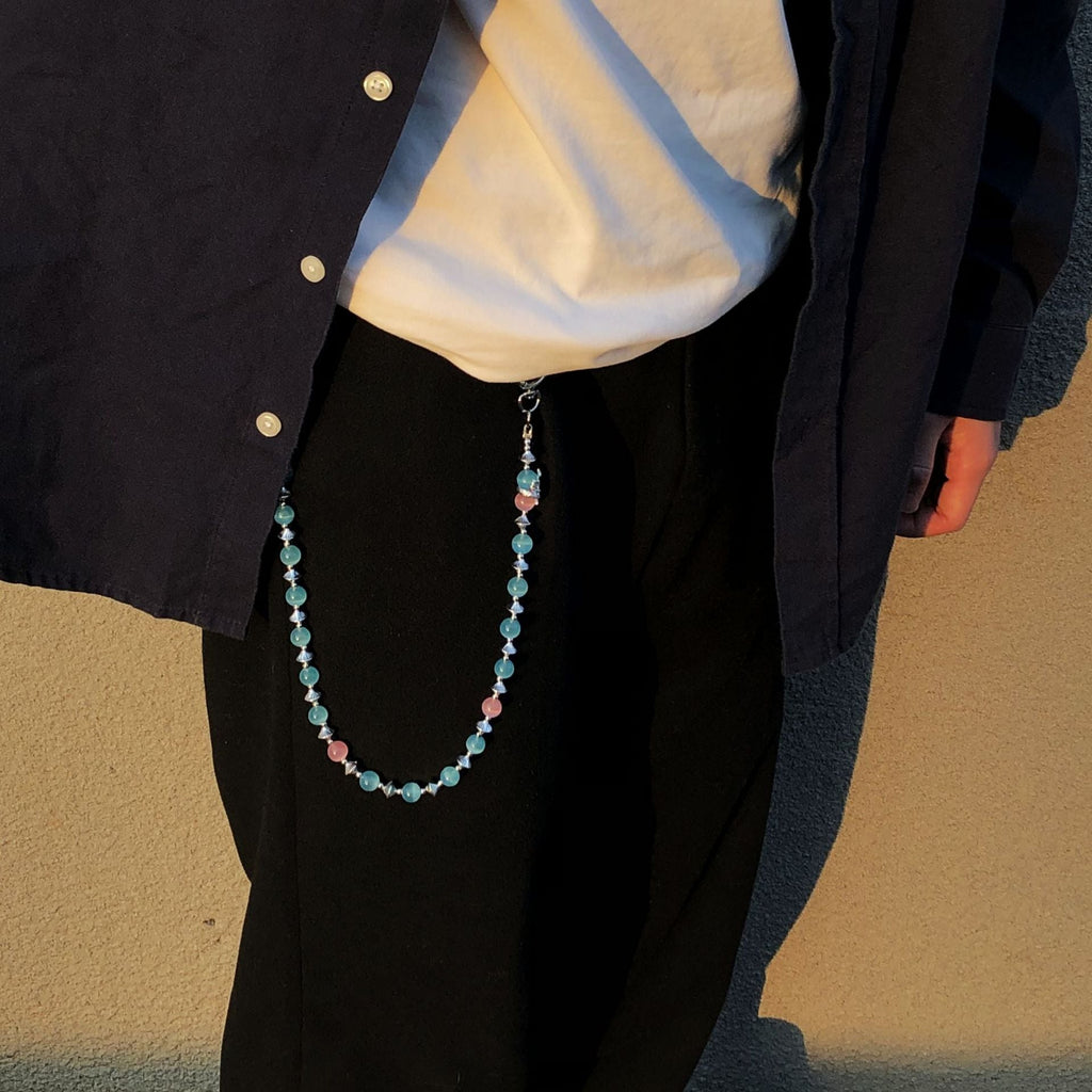 red and blue cat's eye stone chain - MERGE.DAY.1.FREESTYLE