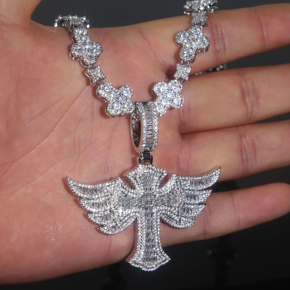 Diamond-Studded Hip Hop Zircon Cross Tennis Chain - MERGE.DAY.1.FREESTYLE