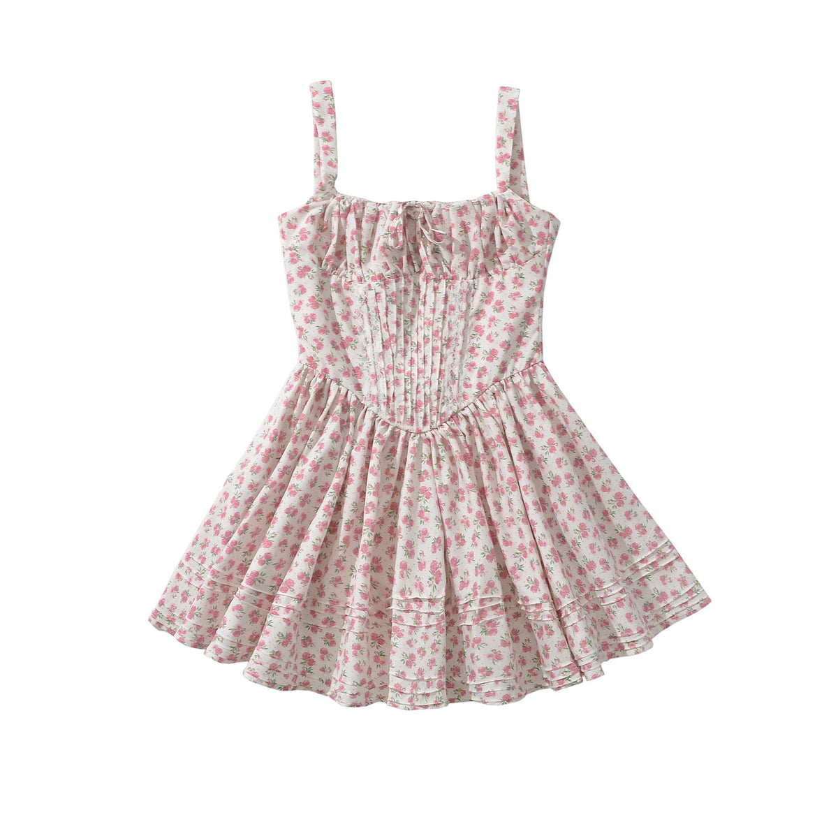French girl floral suspender dress playful summer dress - MERGE.DAY.1.FREESTYLE