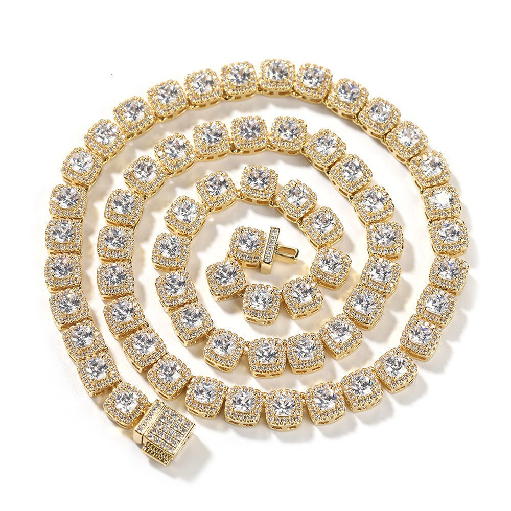 Zircon Hip Hop Necklace 7mm Gold Plated Rock Candy Chain - MERGE.DAY.1.FREESTYLE