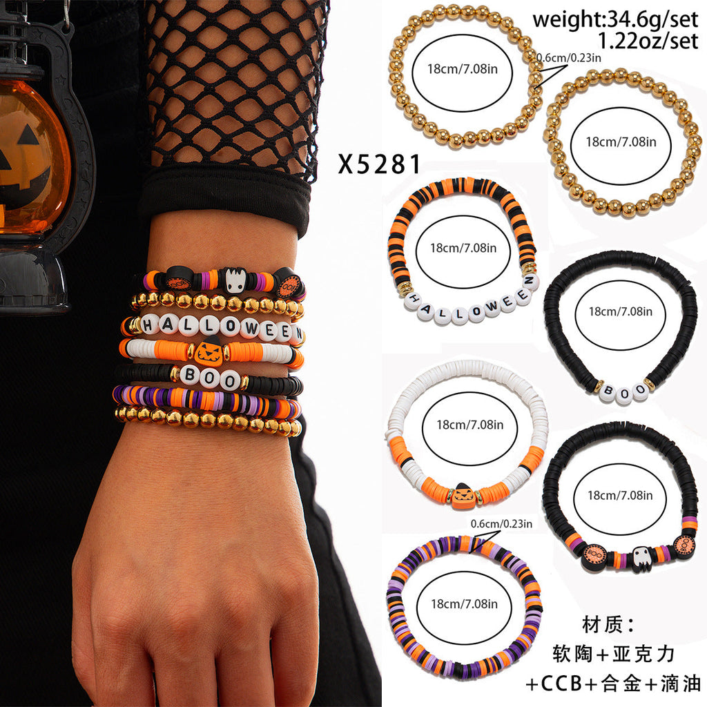 Halloween skull pumpkin bracelet set - MERGE.DAY.1.FREESTYLE
