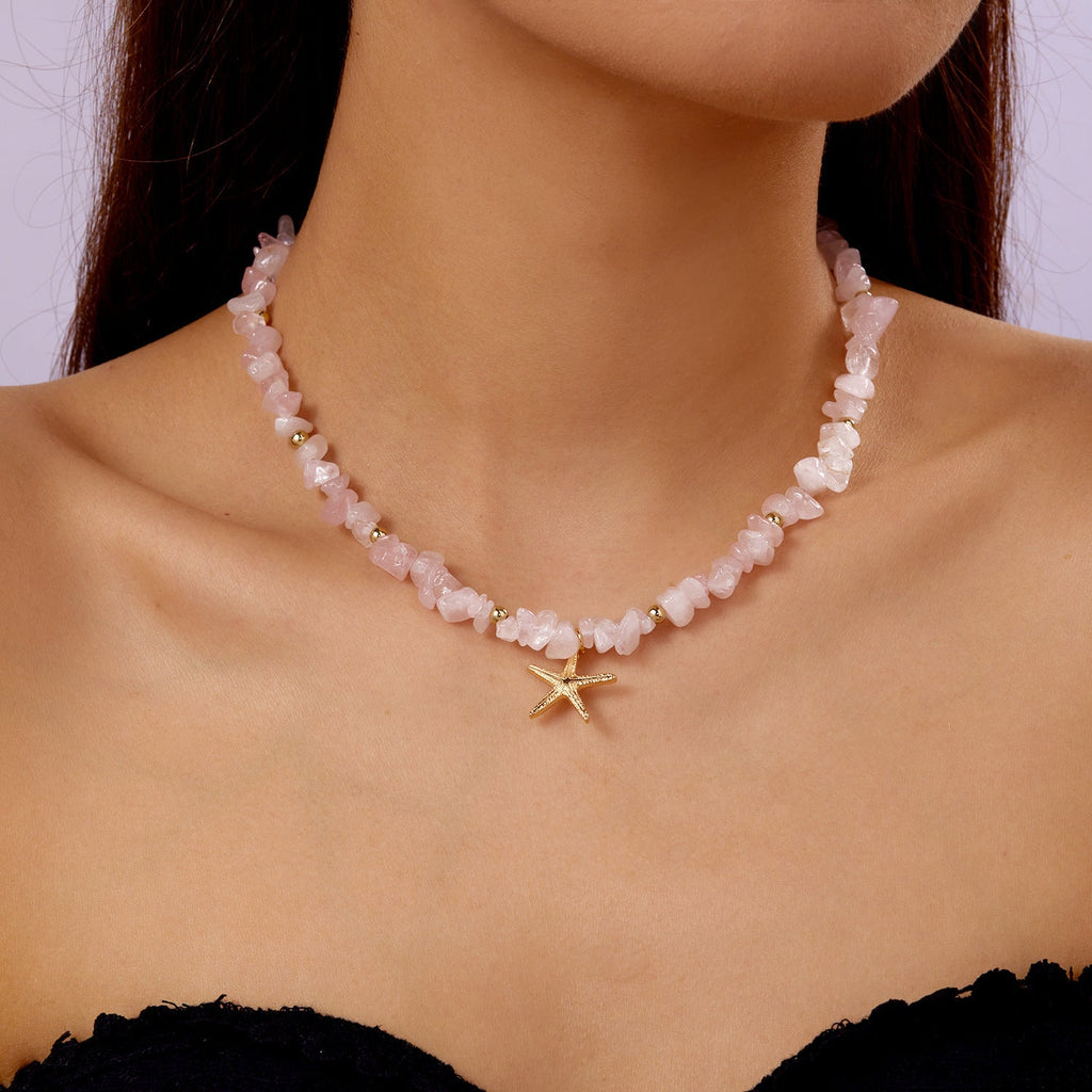starfish necklace pearl multi-layer stacking necklace - MERGE.DAY.1.FREESTYLE
