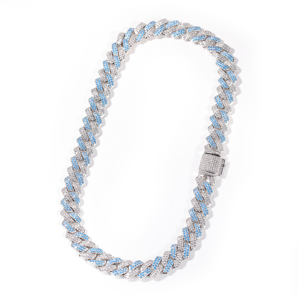 Hip-hop bar-style Cuban zircon-encrusted necklace - MERGE.DAY.1.FREESTYLE