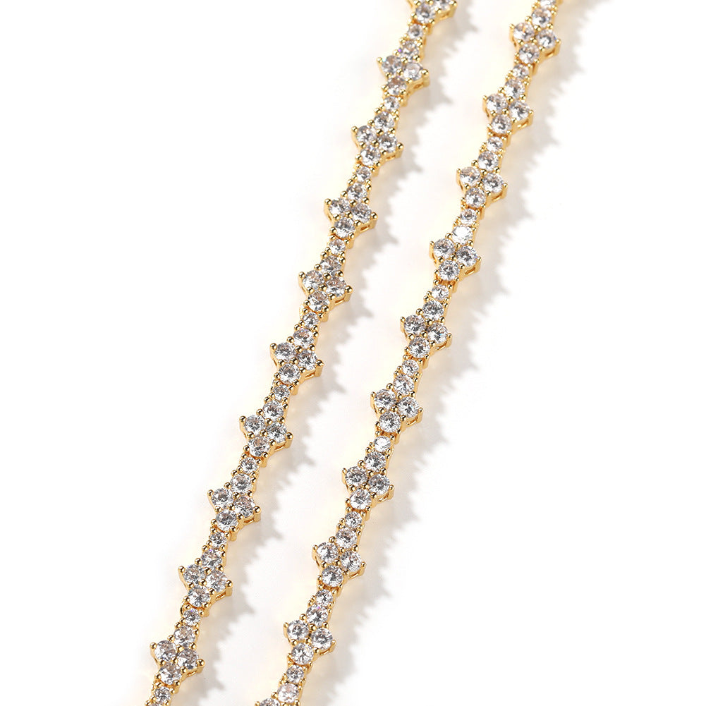 Diamond-studded high-end airplane tennis chain - MERGE.DAY.1.FREESTYLE