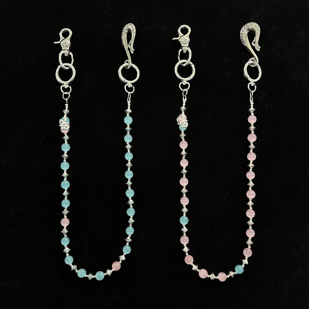 red and blue cat's eye stone chain - MERGE.DAY.1.FREESTYLE