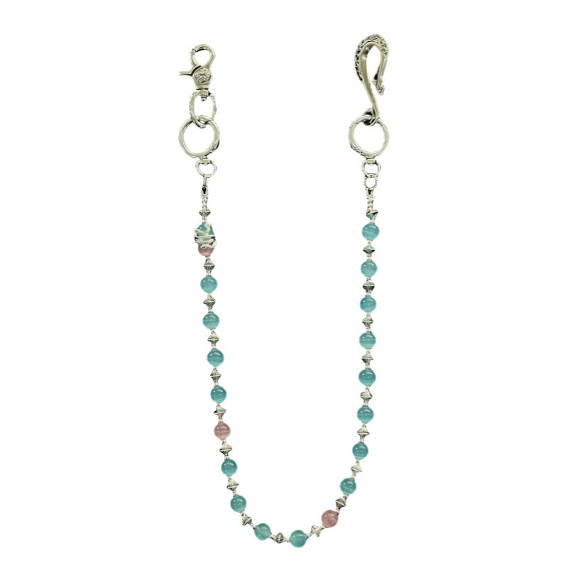 red and blue cat's eye stone chain - MERGE.DAY.1.FREESTYLE