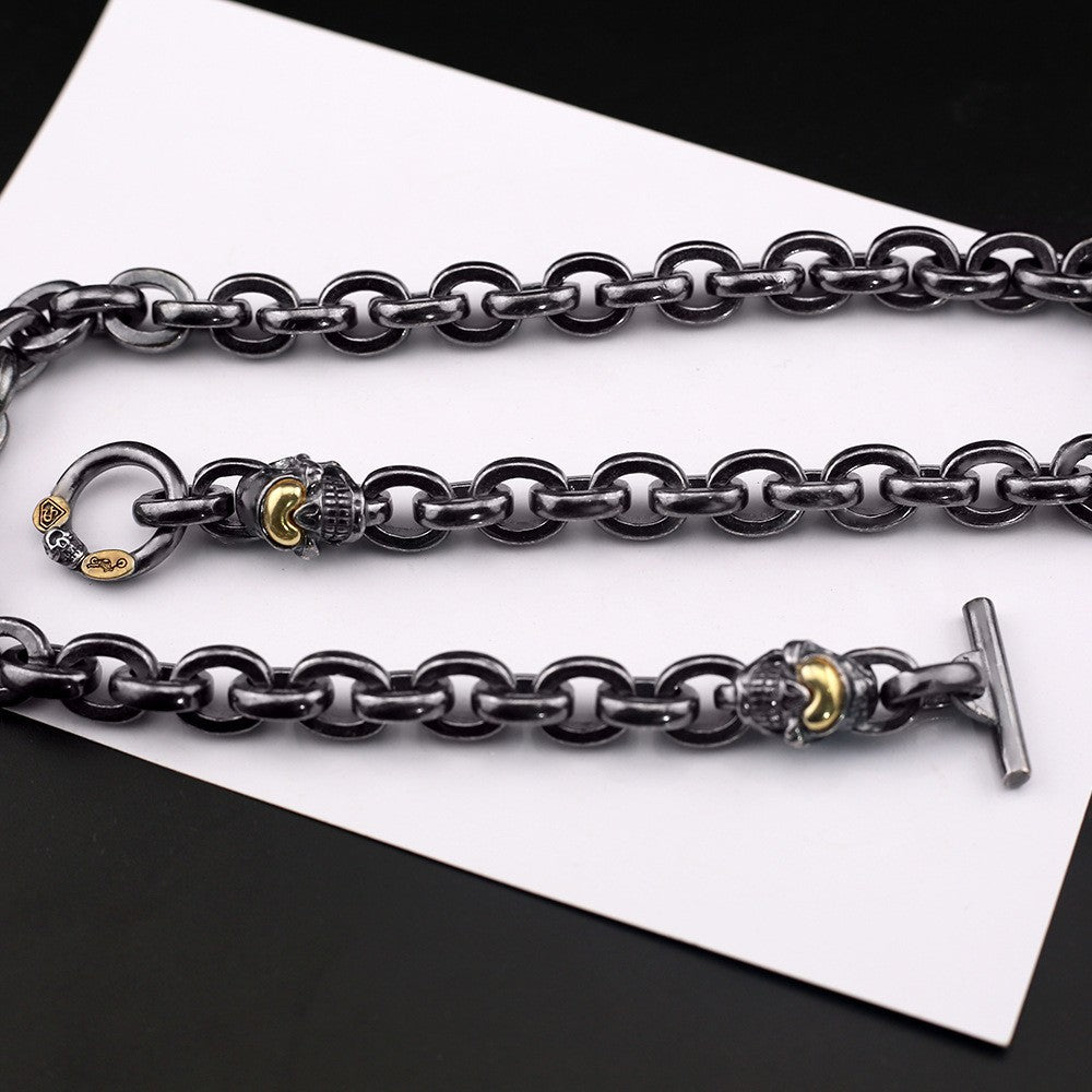 Black retro skull punk necklace - MERGE.DAY.1.FREESTYLE