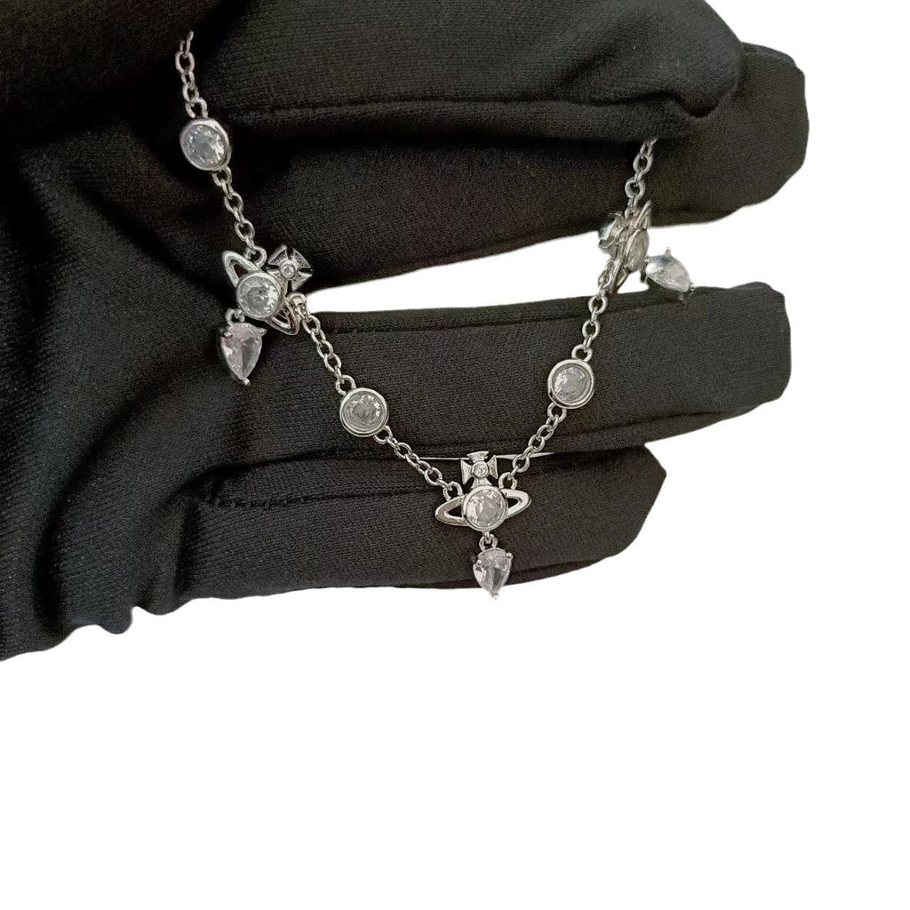 Crystal Diamond Water Drop Necklace Super Sparkling Tassel Pendant Bracelet - MERGE.DAY.1.FREESTYLE