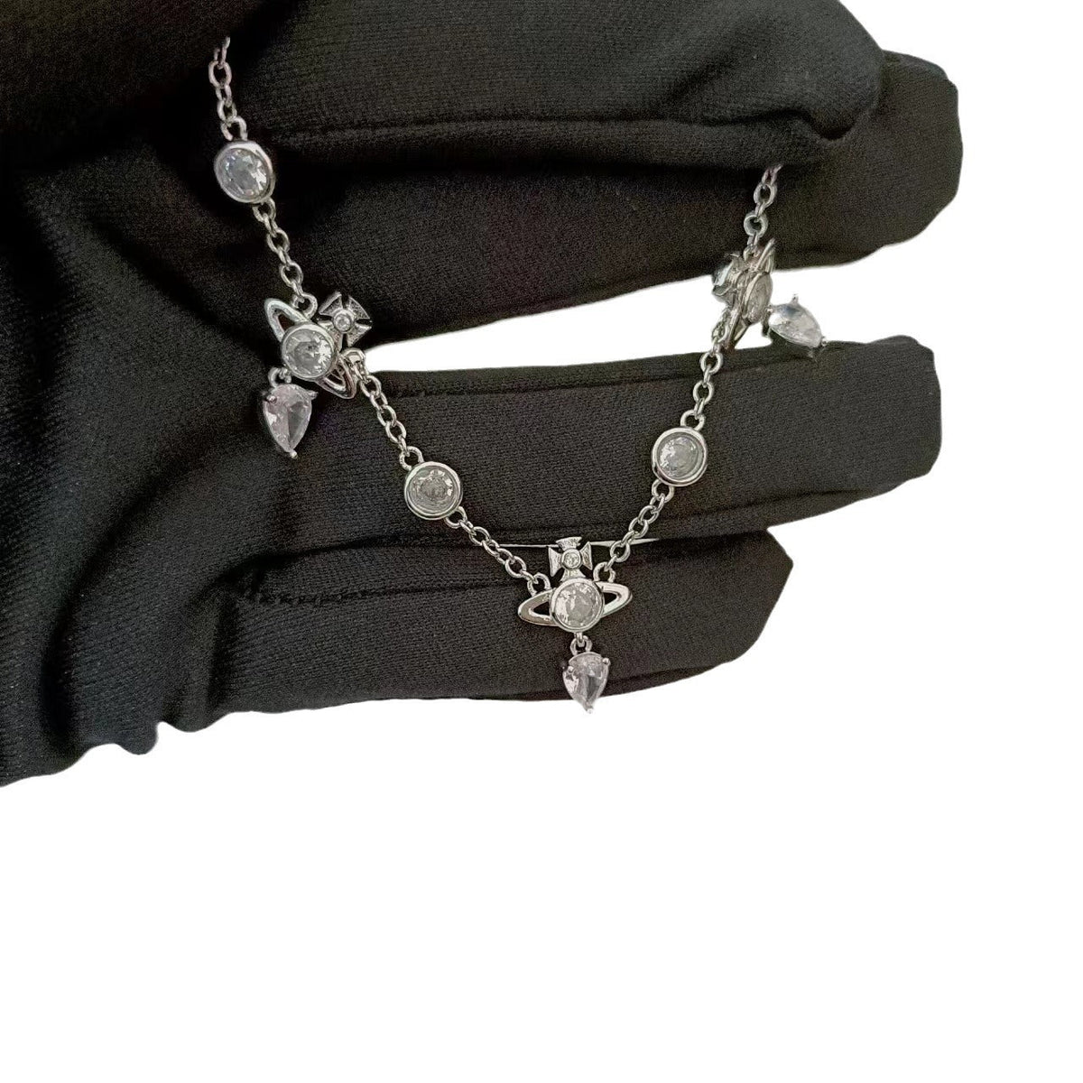 Crystal Diamond Water Drop Necklace Super Sparkling Tassel Pendant Bracelet - MERGE.DAY.1.FREESTYLE
