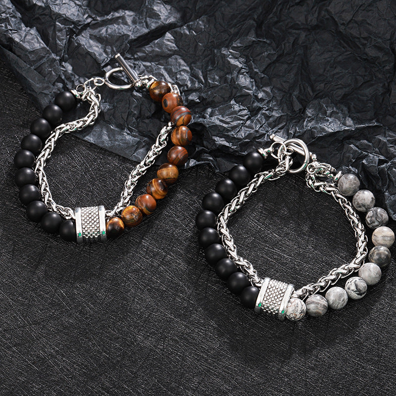 Obsidian beaded bracelet - MERGE.DAY.1.FREESTYLE
