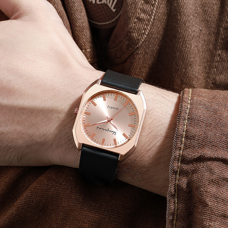 Simple, square quartz silicone watch with a stylish silicone strap - MERGE.DAY.1.FREESTYLE