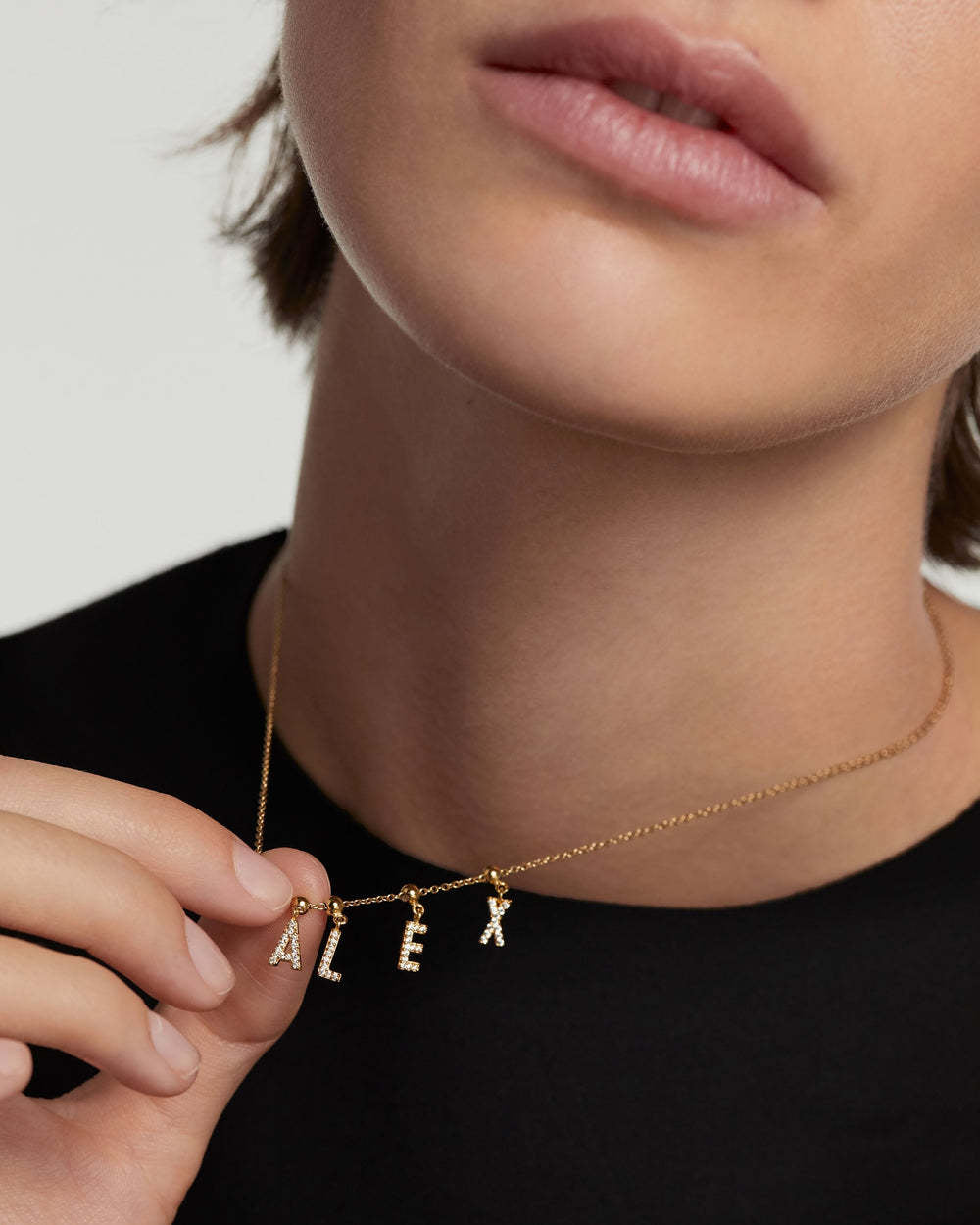 Letter full diamond DIY necklace clavicle chain - MERGE.DAY.1.FREESTYLE