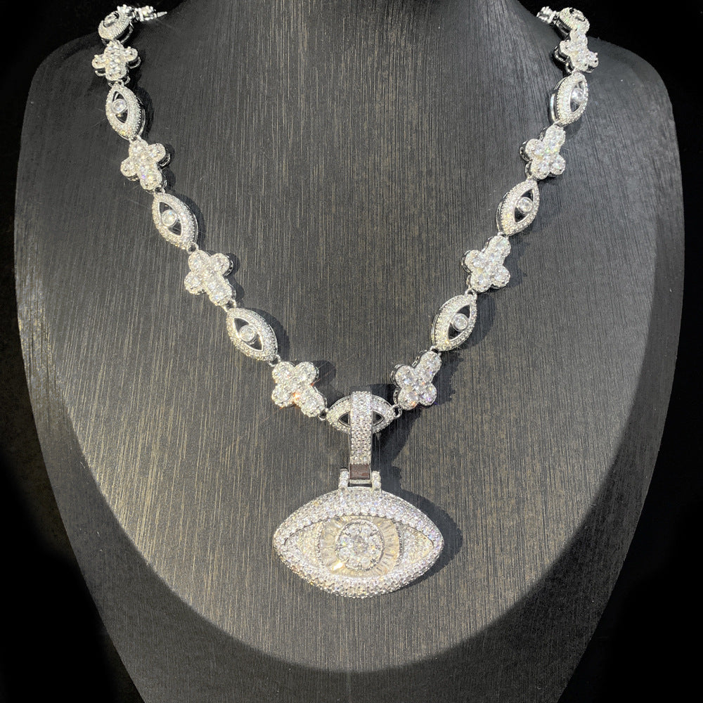 Cross Zircon Eye Pendant Hip Hop Necklace - MERGE.DAY.1.FREESTYLE