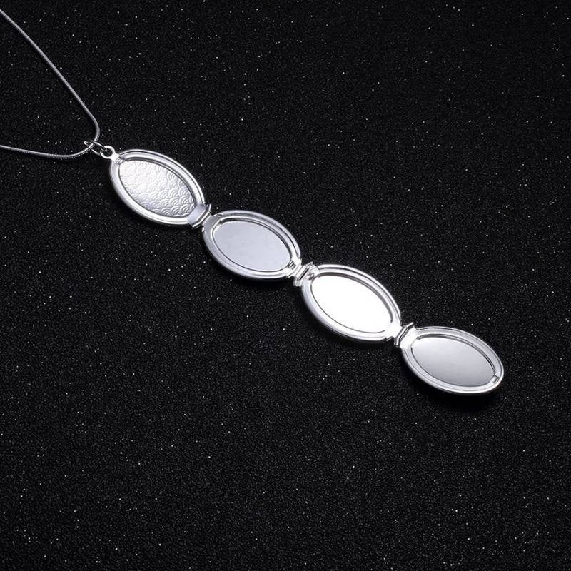Fish Scale Photo Box Necklace Four Picture Pendant Necklace - MERGE.DAY.1.FREESTYLE
