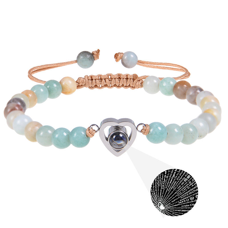 Pink crystal string stone projection bracelet - MERGE.DAY.1.FREESTYLE