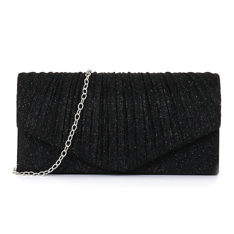 pleated striped veil flashing material handbag - MERGE.DAY.1.FREESTYLE