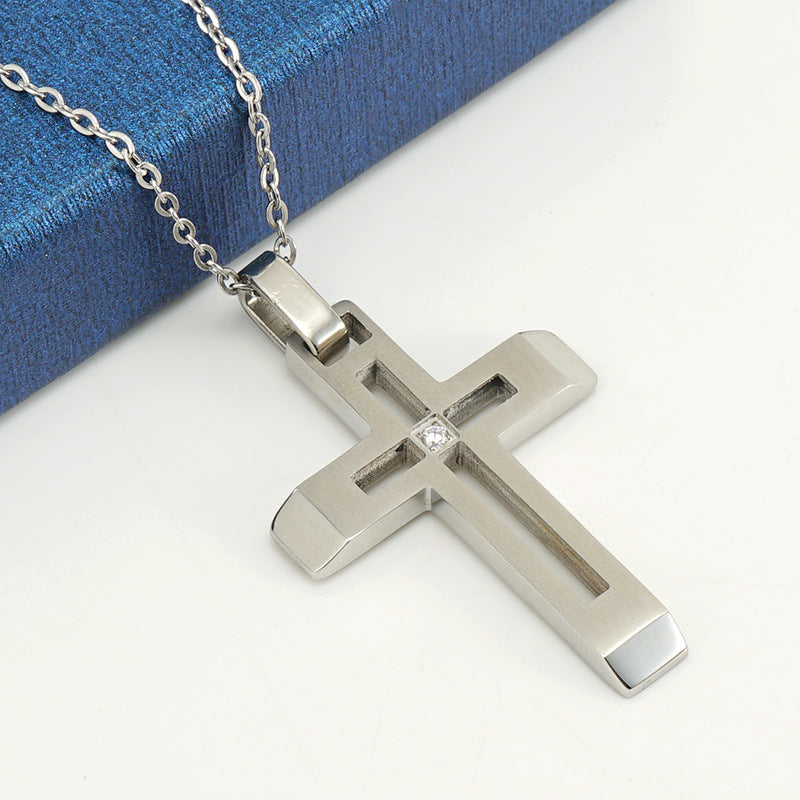 Fashionable and simple hollow diamond cross necklace - MERGE.DAY.1.FREESTYLE