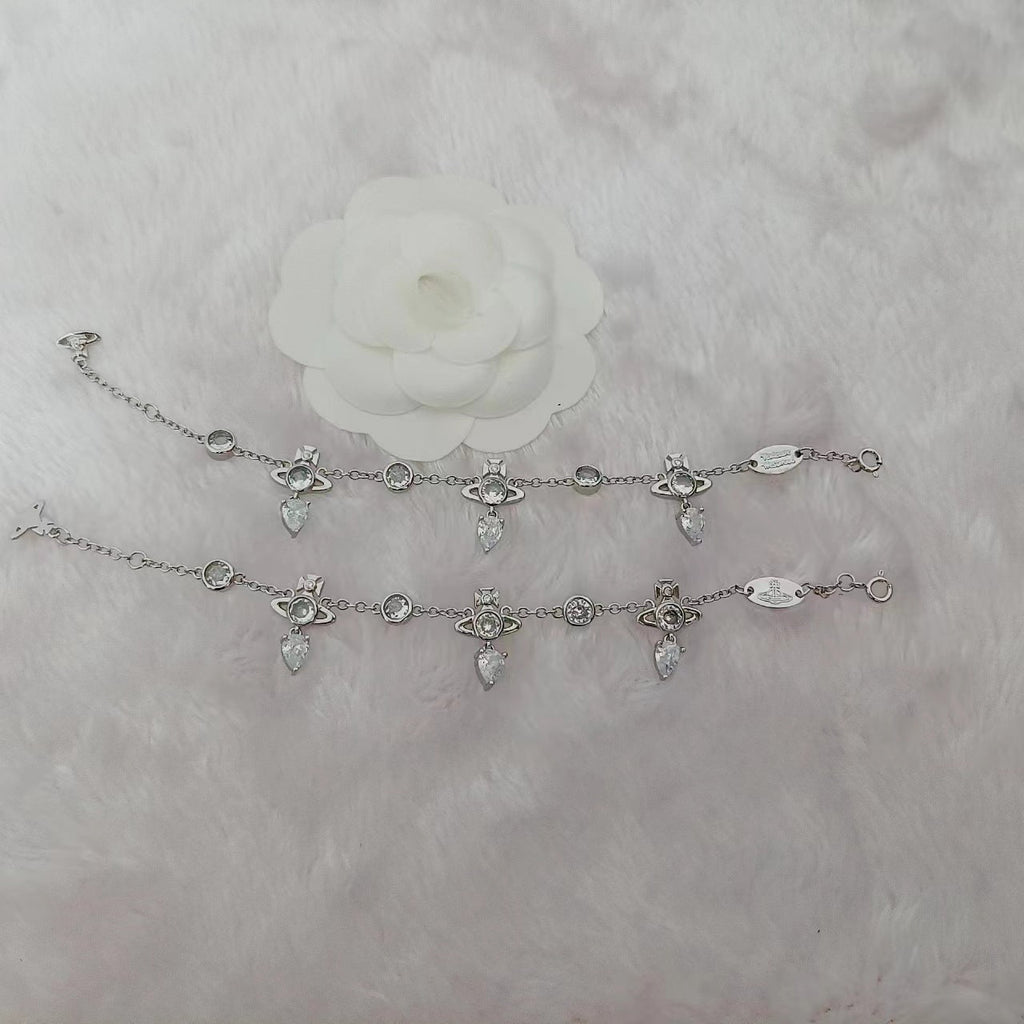 Crystal Diamond Water Drop Necklace Super Sparkling Tassel Pendant Bracelet - MERGE.DAY.1.FREESTYLE