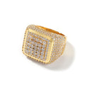 Hip-hop large square ring with zircon - MERGE.DAY.1.FREESTYLE