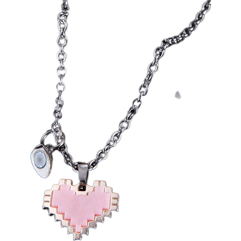 Couple attract bestie necklace love mosaic magnetic pendant - MERGE.DAY.1.FREESTYLE