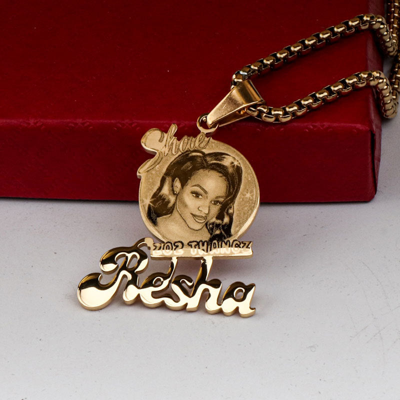 Customized photo name necklace logo letter necklace - MERGE.DAY.1.FREESTYLE