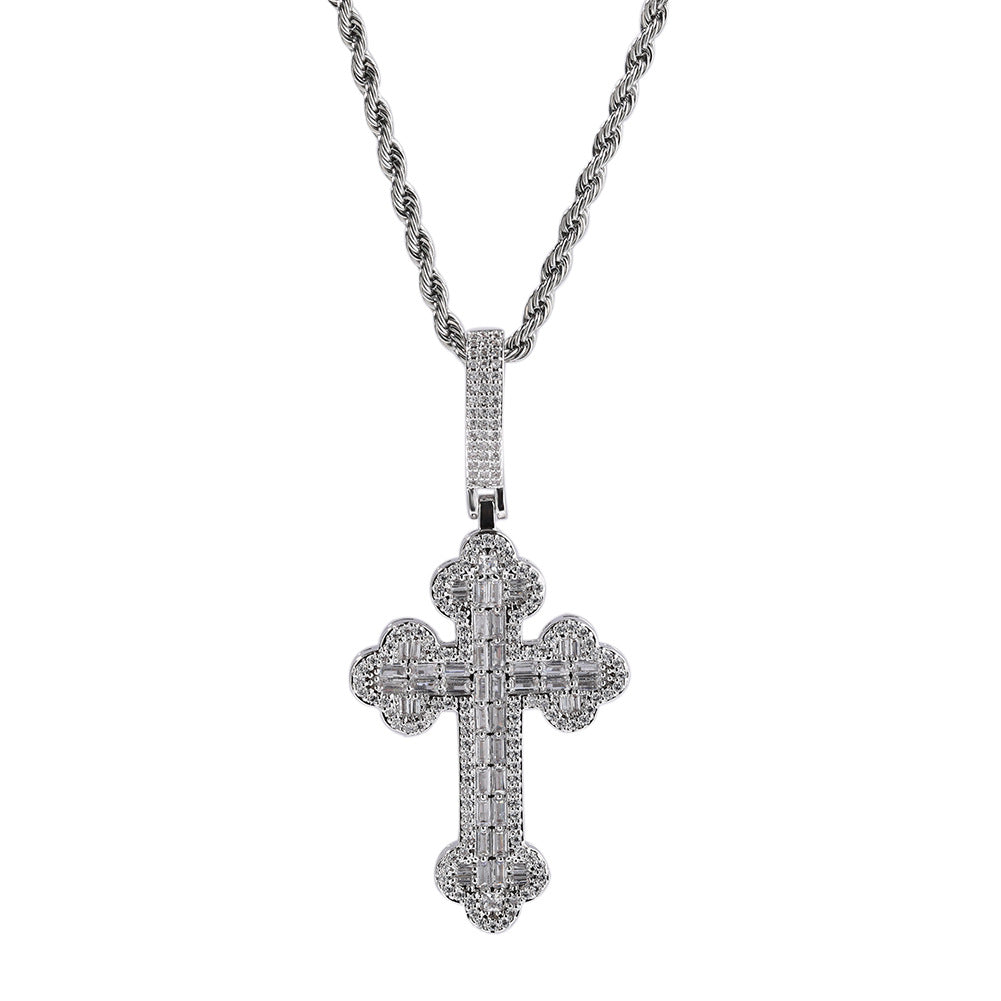 Hip-hop large diamond-encrusted cloud cross pendant - MERGE.DAY.1.FREESTYLE