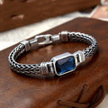 Hand-woven aquamarine silver bracelet - MERGE.DAY.1.FREESTYLE