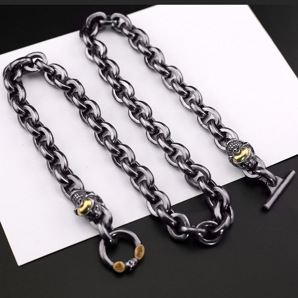 Black retro skull punk necklace - MERGE.DAY.1.FREESTYLE
