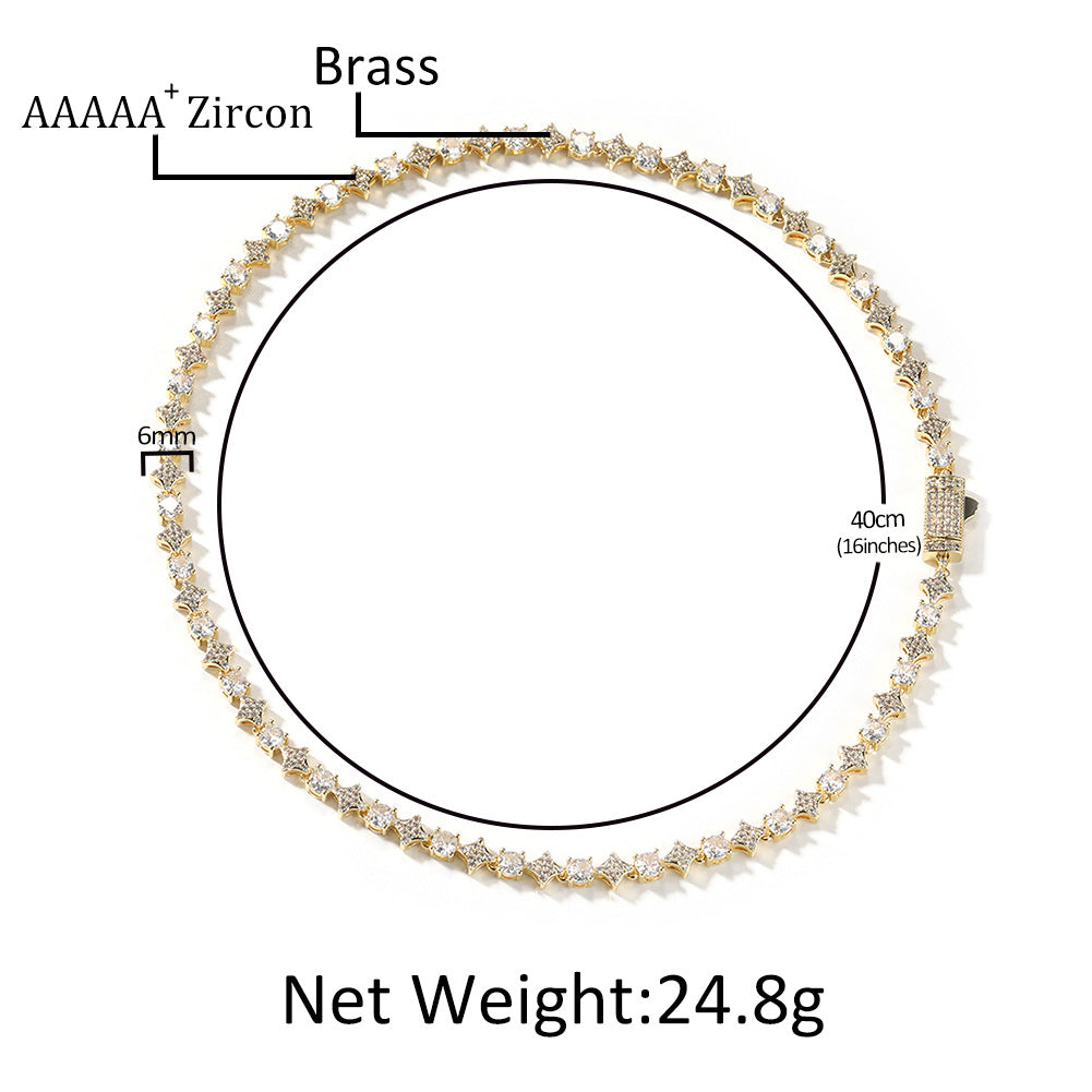 Star zircon tennis chain necklace - MERGE.DAY.1.FREESTYLE