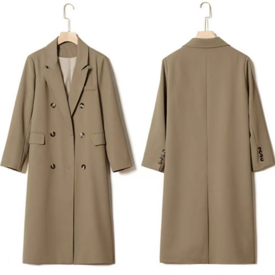 Double-breasted suit collar long coat - MERGE.DAY.1.FREESTYLE