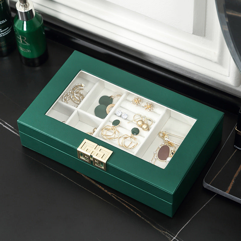 Rectangular PU leather window jewelry box - MERGE.DAY.1.FREESTYLE