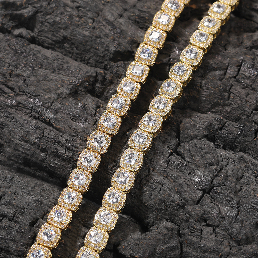 Zircon Hip Hop Necklace 7mm Gold Plated Rock Candy Chain - MERGE.DAY.1.FREESTYLE