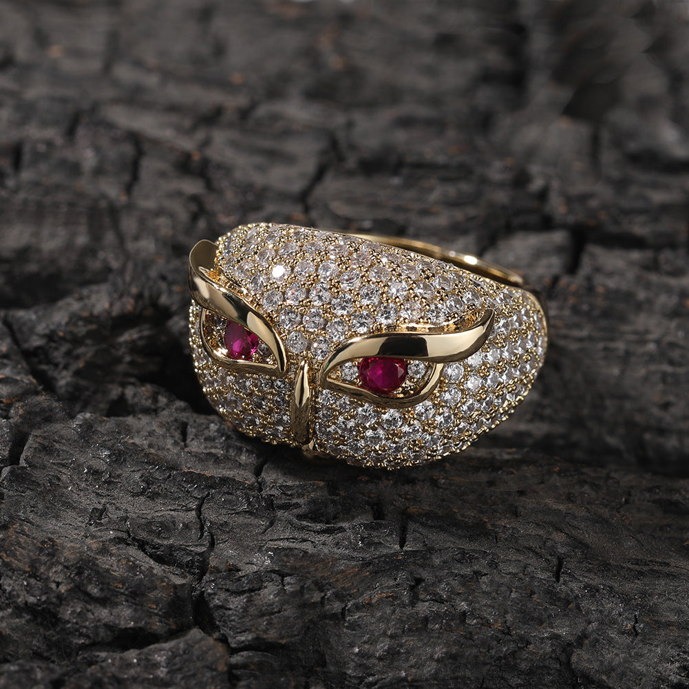 Hip-hop creative owl zircon-encrusted ring - MERGE.DAY.1.FREESTYLE