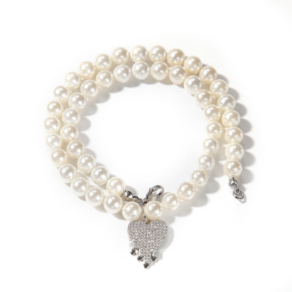 Water Drop Love Pearl Necklace Hip Hop Trend Necklace - MERGE.DAY.1.FREESTYLE