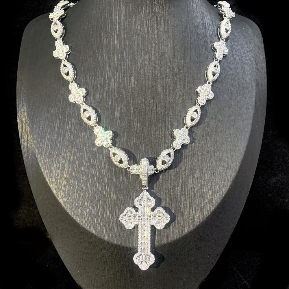 Cross Zircon Eye Pendant Hip Hop Necklace - MERGE.DAY.1.FREESTYLE
