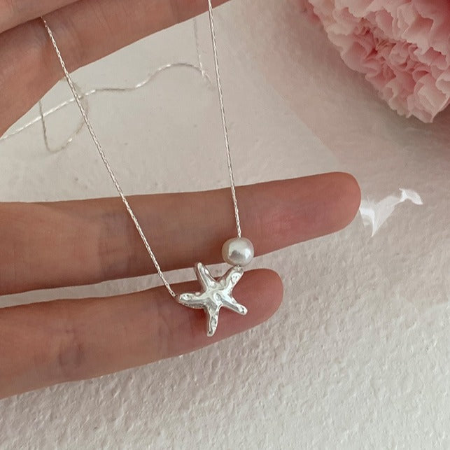 Small starfish necklace pearl necklace - MERGE.DAY.1.FREESTYLE
