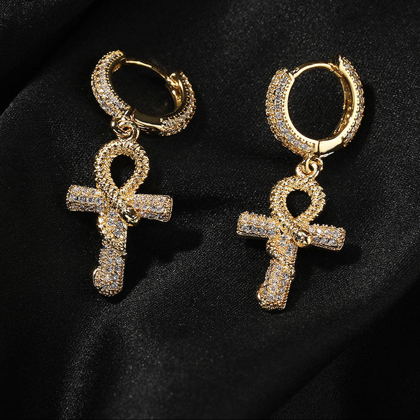 Hip-hop Anhe snake zircon earrings - MERGE.DAY.1.FREESTYLE