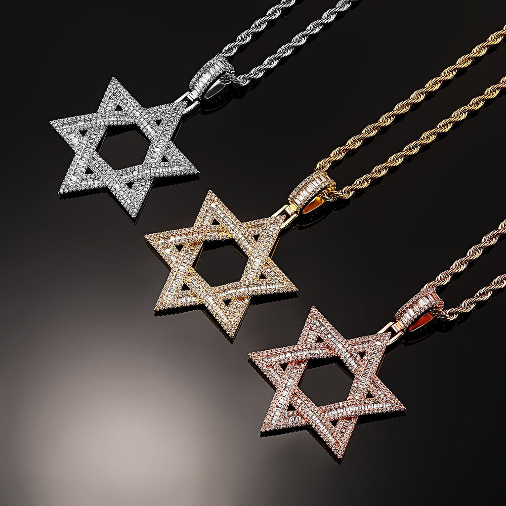 star of david necklace diamond pendant - MERGE.DAY.1.FREESTYLE